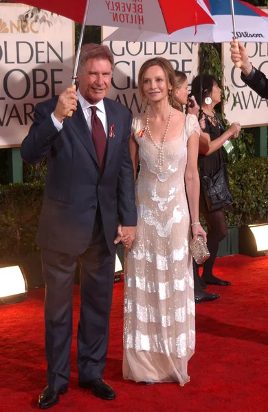 Harrison Ford y Calista Flockhart en los 67th Annual Golden Globe Awards, Beverly Hilton Hotel, Beverly Hills, CA. 01-17-10 — Foto de Stock