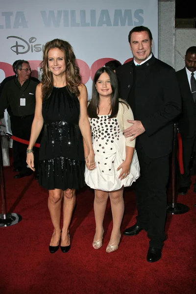 John travolta, żona kelly preston i córka ella bleu travolta — Zdjęcie stockowe