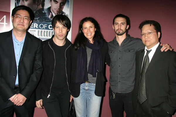 Edwin Santos, Vincent Vieluf, Mimi Rogers,Milo Ventimiglia and Gregory Hatanaka at the "Order Of Chaos" Los Angeles Premiere Hosted By Cinema Epoch, Laemmle's Sunset 5, West Hollywood, CA. 02-12-10 — Stock Photo, Image