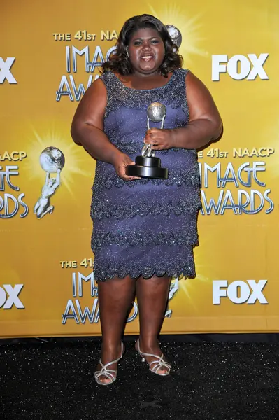 Gabourey Sidibe au 41e NAACP Image Awards - Salle de presse, Auditorium du Sanctuaire, Los Angeles, CA. 26-02-2010 — Photo