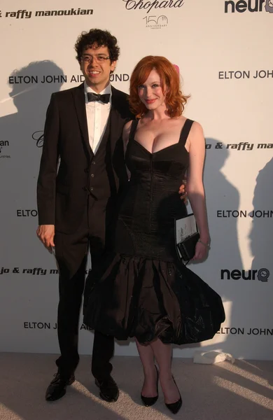 Christina hendricks na 18 roční elton john aids nadace oscar zobrazení strany, pacific design center, west hollywood, ca. 03-07-10 — Stock fotografie