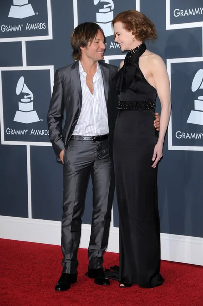 Keith Urban y Nicole Kidman en los 52nd Annual Grammy Awards - Arrivals, Staples Center, Los Angeles, CA. 01-31-10 — Foto de Stock