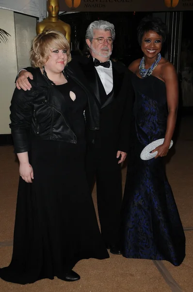 George Lucas und Mellody Hobson bei den Governors Awards 2009, die von der Academy of Movie Arts and Sciences, Grand Ballroom at hollywood and highland center, hollywood, ca. 14.11.2009 — Stockfoto