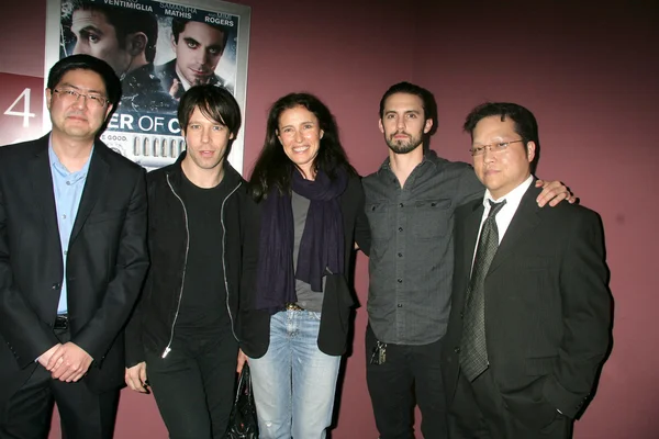 Edwin Santos, Vincent Vieluf, Mimi Rogers,Milo Ventimiglia and Gregory Hatanaka — Stock Photo, Image