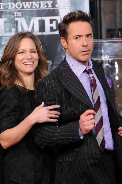 Robert downey jr. i susan levin — Zdjęcie stockowe