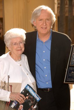 James Cameron and mother at the induction ceremony for James Cameron into the Hollywood Walk of Fame, Hollywood Blvd, Hollywood, CA. 12-18-09