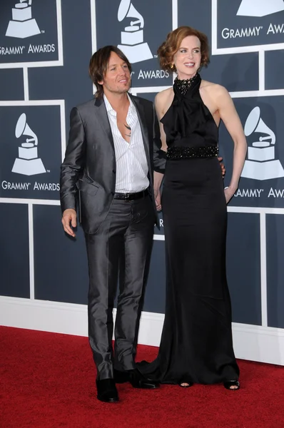 Keith Urban e Nicole Kidman al 52nd Annual Grammy Awards - Arrivi, Staples Center, Los Angeles, CA. 01-31-10 — Foto Stock