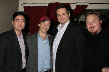 Greg Hatanaka and Michael Leydon Campbell with Craig Carlisle and Keith Kjarval at the Los Angeles Premiere Of 'Bob Funk'. Laemmle's Sunset 5 Theatres, Los Angeles, CA. 02-27-09