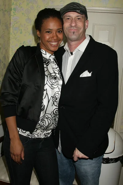 Naclaysia Majkut and Tommy Colavito at a party hosted by Theatre 68 to Announce the John Patrick Shanley Festival. Private Residence, Beverly Hills, CA. 02-23-09 — ストック写真