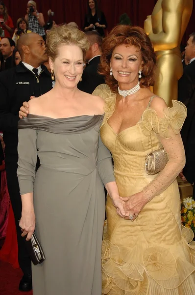 Meryl streep i sophia loren — Zdjęcie stockowe