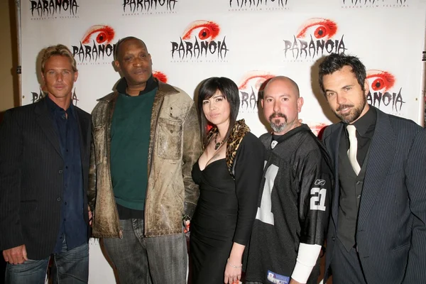 Jake Grace and Tony Todd with Jenapher Forline and David Forline at the Los Angeles Premiere of 'Dark Reel'. Queen Mary, Long Beach, CA. 03-15-09 — Stockfoto