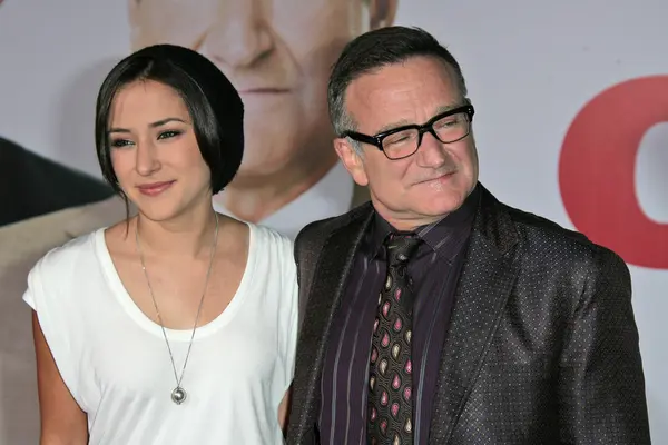 Zelda williams und vater robin williams — Stockfoto