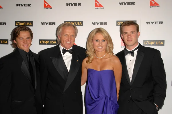 Greg Norman e sua família no G 'Day USA Australia Week 2010 Black Tie Gala, Kodak Theater, Hollywood, CA. 01-16-10 — Fotografia de Stock