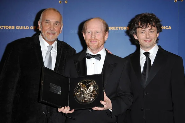 Frank Langella with Ron Howard and Michael Sheen in the press room at the 61st Annual DGA Awards. Hyatt Regency Century Plaza, Los Angeles, CA. 01-31-09 — Stock fotografie