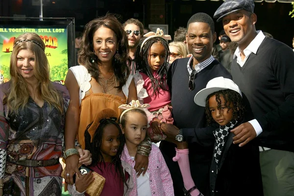 Stacy ferguson en malaak compton met chris rock en will smith, — Stockfoto