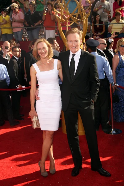 Conan O Brien and wife Liza — Stock Photo, Image