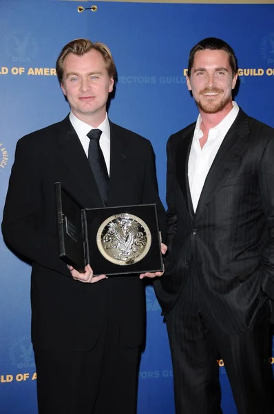 Christopher Nolan y Christian Bale en la sala de prensa de los 61st Annual DGA Awards. Hyatt Regency Century Plaza, Los Ángeles, CA. 01-31-09 —  Fotos de Stock