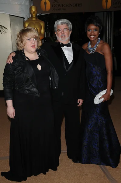 George Lucas and Mellody Hobson at the 2009 Governors Awards presented by the Academy of Motion Picture Arts and Sciences, Grand Ballroom at Hollywood and Highland Center, Hollywood, CA. 11-14-09 — Stock fotografie