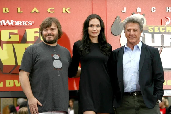 Jack Black with Angelina Jolie and Dustin Hoffman — Stock Photo, Image