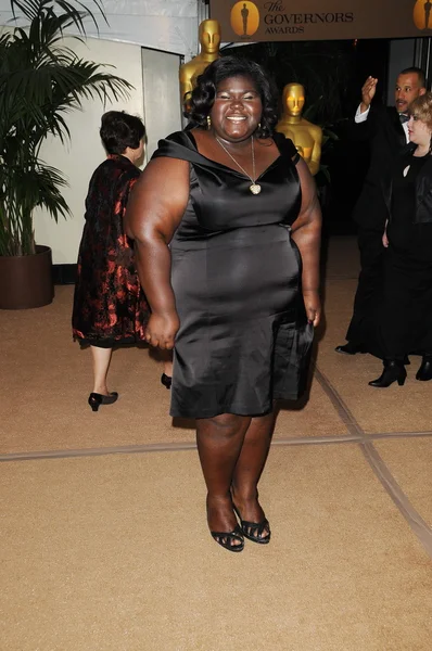 Gabourey sidibe Sinema Sanatları ve Bilimleri, hollywood ve highland center, grand ballroom Akademisi tarafından sunulan 2009 valiler Ödülleri'nde hollywood, ca. 11-14-09 — Stok fotoğraf