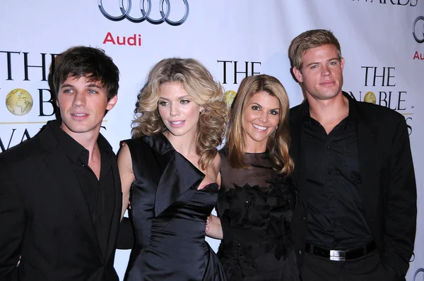 Matt Lanter and Annalynne McCord with Lori Loughlin and Trevor Donovan at the 1st Annual Noble Humanitarian Awards. Beverly Hilton Hotel, Beverly Hills, CA. 10-18-09 — Stock Photo, Image