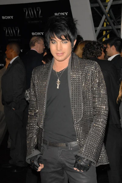 Adam Lambert at the premiere of 2012, Regent Cinemas L.A. Live, Los Angeles, CA. 11-3-09 — Stock Photo, Image