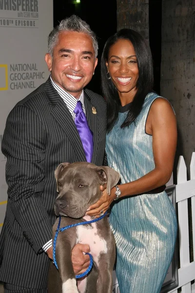 Cesar millan und jada pinkett smith — Stockfoto