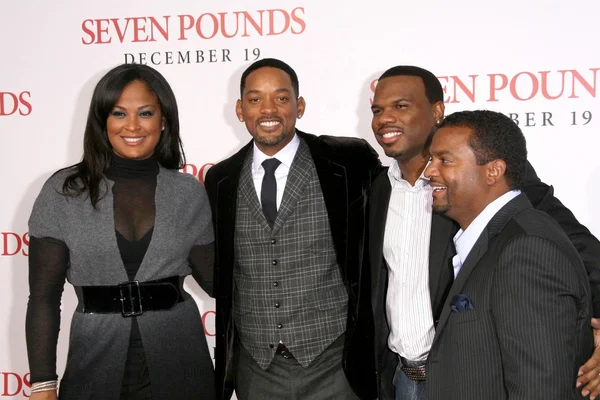 Laila Ali e Will Smith con Curtis Conway e Alfonso Ribeiro — Foto Stock