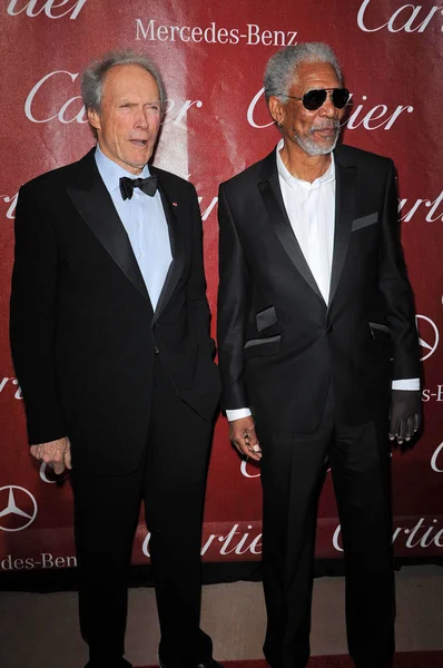 Clint Eastwood and Morgan Freeman at the 2010 Palm Springs International Film Festival Awards Gala, Palm Springs Convention Center, Palm Springs, CA. 01-05-10 — Stockfoto