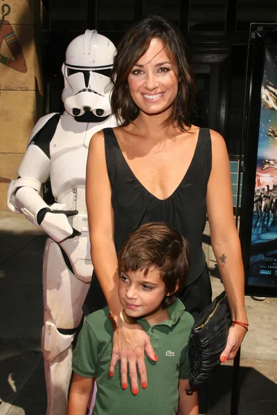 Catt Sadler and son — Stock Photo, Image