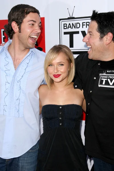 Zachary Levi with Hayden Panettiere and Greg Grunberg — Stock Photo, Image