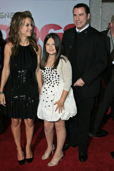 John Travolta, esposa Kelly Preston e filha Ella Bleu Travolta — Fotografia de Stock