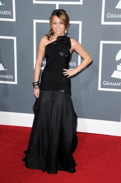 Miley Cyrus at the 51st Annual GRAMMY Awards. Staples Center, Los Angeles, CA. 02-08-09 — Stock Photo, Image