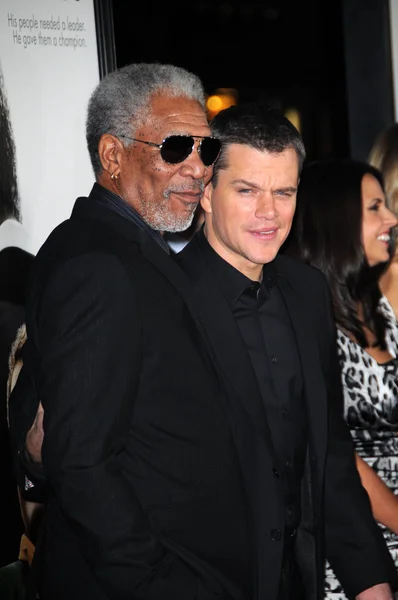 Morgan Freeman és Matt Damon — Stock Fotó