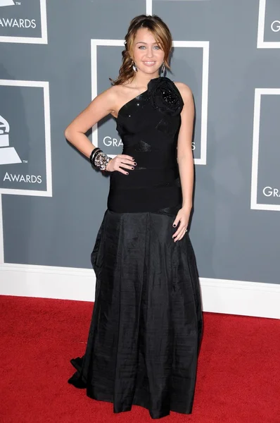 Miley Cyrus en los 51st Annual GRAMMY Awards. Staples Center, Los Ángeles, CA. 02-08-09 — Foto de Stock