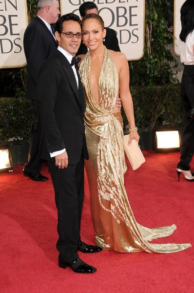 Marc Anthony e Jennifer Lopez ai 66esimi Golden Globe. Beverly Hilton Hotel, Beverly Hills, CA. 01-11-09 — Foto Stock