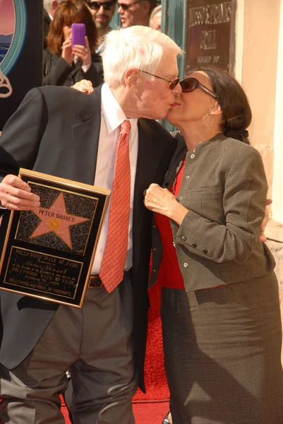 Peter Graves Och Hustru Joan Endress Vid Hollywood Walk Fame — Stockfoto