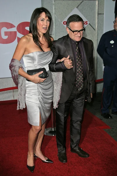 Susan Schneider and Robin Williams — Stock Photo, Image