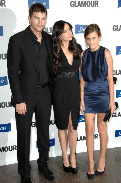 Ashton Kutcher, Demi Moore, Tallulah Belle Willis — Stock Photo, Image