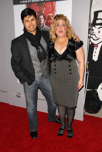 Paul Cruz and Karla Guy at the 'Inglourious Basterds' DVD Release Party, New Beverly Cinema, Los Angeles, Ca. 12-14-09 — Stock Photo, Image