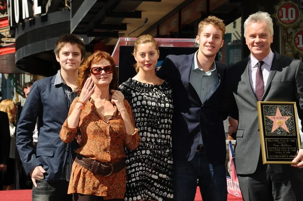 Susan Sarandon mit tim robbins und familie — Stockfoto