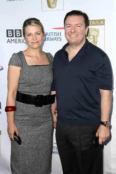 Jane Fallon e Ricky Gervais — Foto Stock