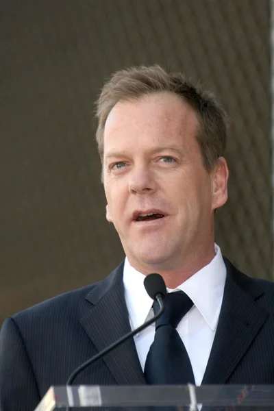 Kiefer Sutherland at the Ceremony Honoring Kiefer Sutherland with the 2,377th Star on the Hollywood Walk of Fame. Hollywood Boulevard, Hollywood, CA. 12-09-08 — Stock Photo, Image