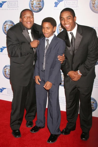 Kyle Massey with Avery Johnson Jr and Christopher Massey — 图库照片