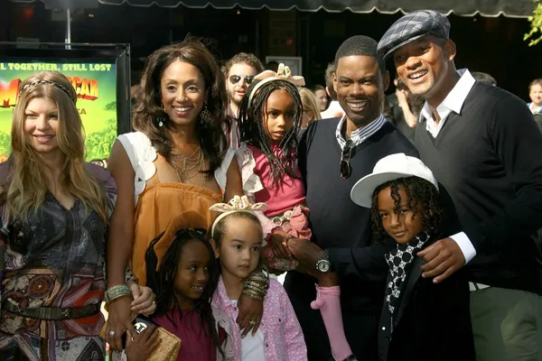 Stacy Ferguson and Malaak Compton with Chris Rock and Will Smith — Stock Photo, Image