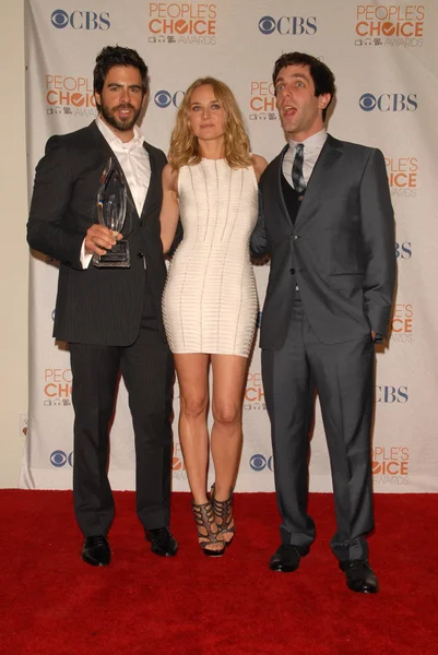 Eli Roth, Diane Kruger and B.J. Novak\r\nat the Press Room for the 2010 's Choice Awards, Nokia Theater L.A. Live, Los Angeles, CA. 01-06-10 — 图库照片