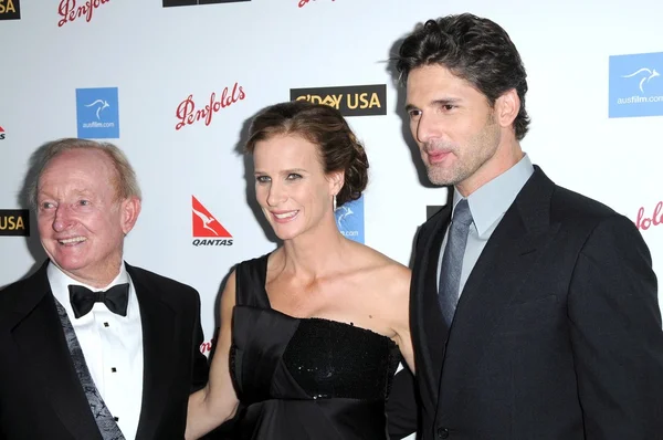 Rod Laver with Rachel Griffiths and Eric Bana — Stock Photo, Image