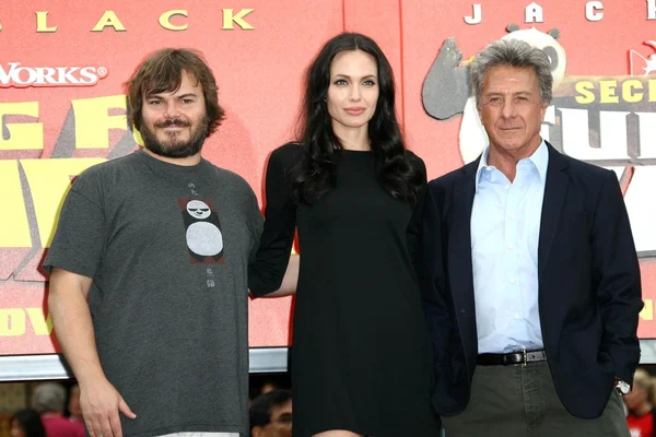 Jack zwart met angelina jolie en dustin hoffman — Stockfoto