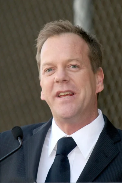 Kiefer Sutherland at the Ceremony Honoring Kiefer Sutherland with the 2,377th Star on the Hollywood Walk of Fame. Hollywood Boulevard, Hollywood, CA. 12-09-08 — Stock Photo, Image