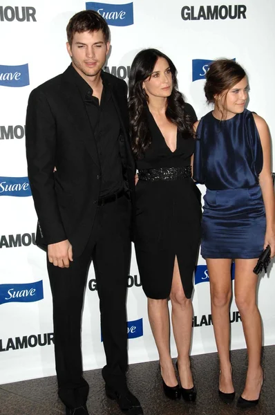 Ashton Kutcher, Demi Moore, Tallulah Belle Willis — Stock Photo, Image